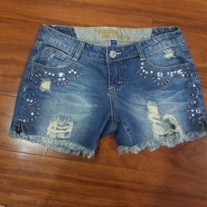 Hippie laundry ripped jean shorts